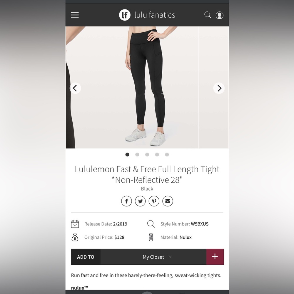 Fast and free leggings lululemon